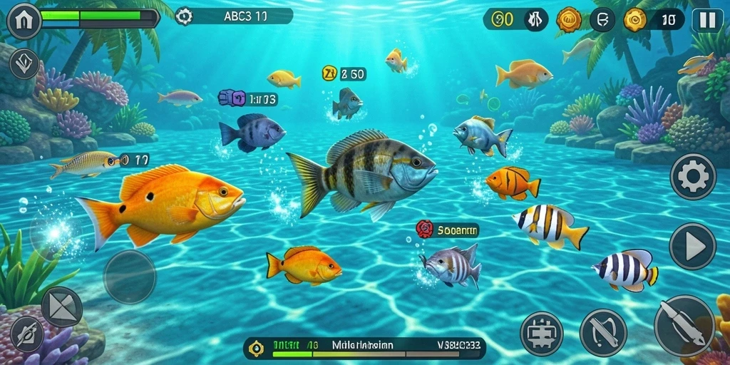 Gameplay seru dan mengasyikkan dalam ABC33 Tembak Ikan.
