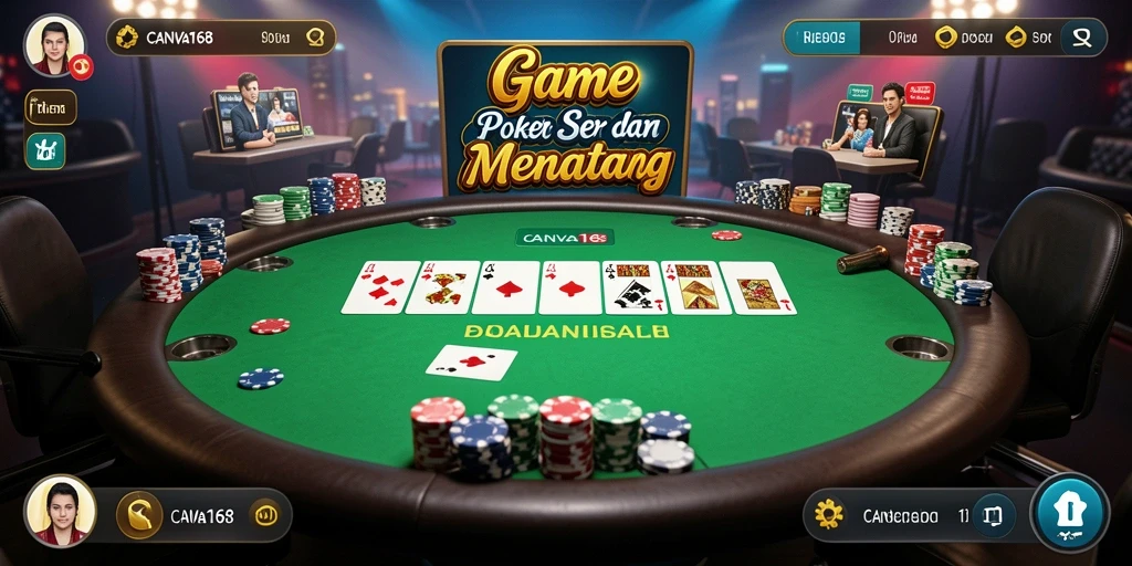 Tampilan gameplay poker yang mendebarkan di CANVA168.