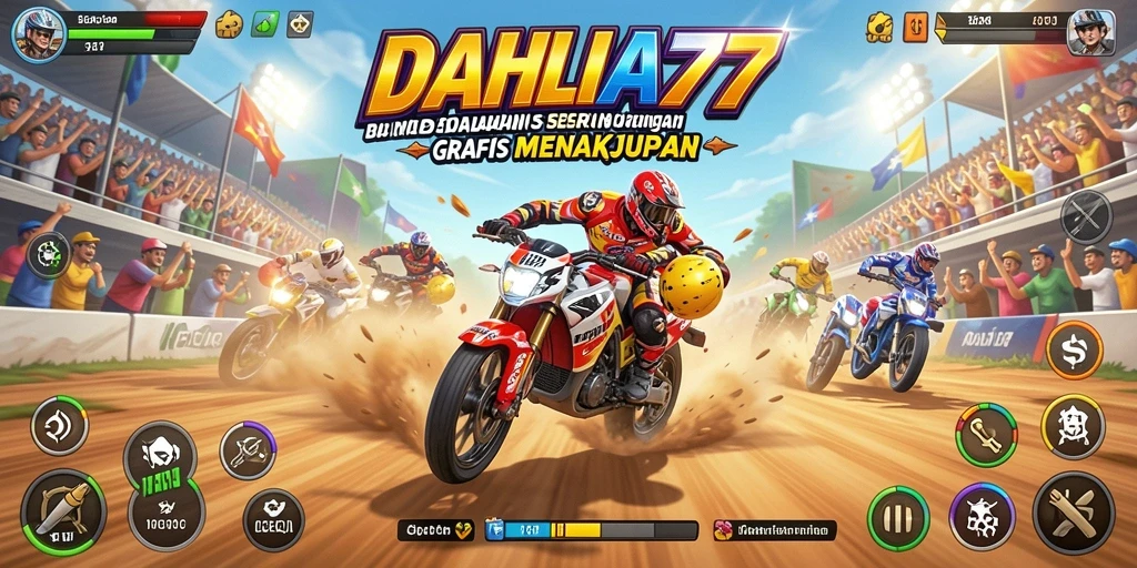 Tampilan gameplay balapan yang seru dan menegangkan di DAHLIA77.