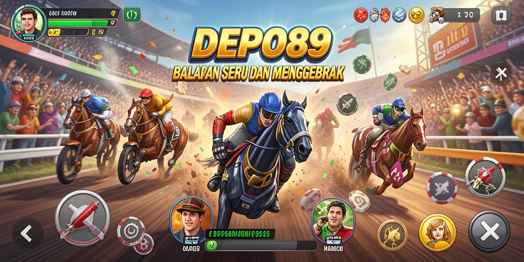 Tampilan gameplay menarik dari DEPO89 dengan aksi balapan seru.