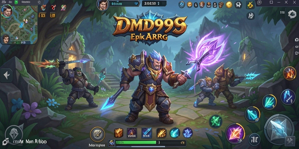 Tangkapan layar DMD999 menampilkan aksi pertarungan epik dalam dunia ARPG.