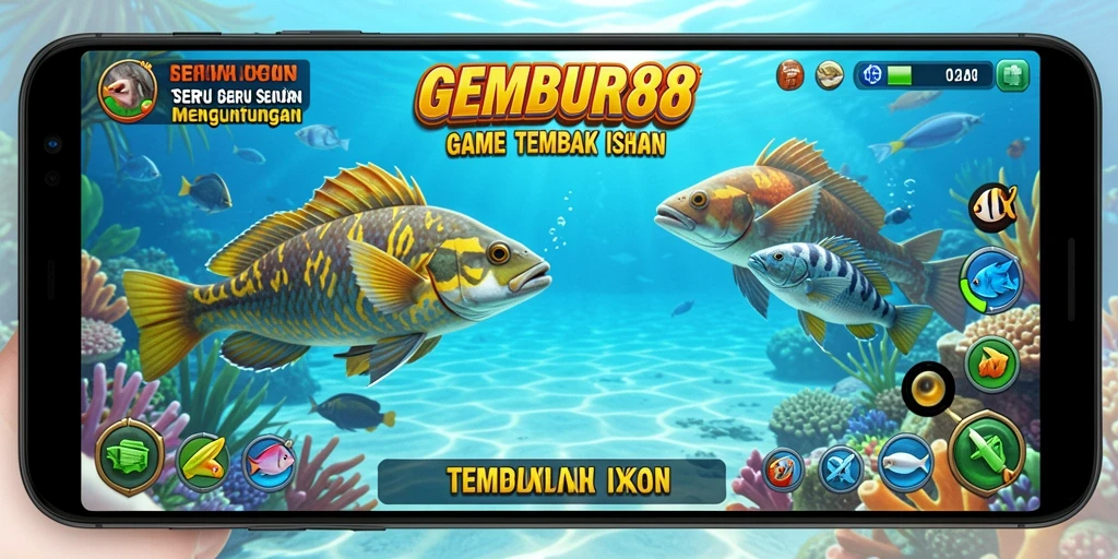 Screenshot menunjukkan aksi seru dalam gameplay Tembak Ikan.