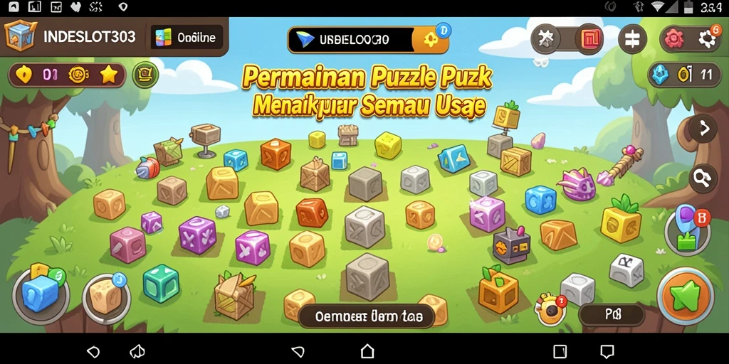 Tampilan gameplay menarik dari INDESLOT303 dengan puzzle yang berwarna-warni.
