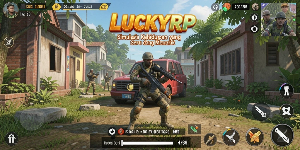 Tangkapan layar dari gameplay <strong>LUCKYRP</strong> yang menunjukkan aksi seru dan interaksi karakter.