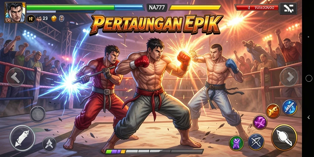 Tampilan gameplay NA777 yang memukau dengan pertarungan seru.
