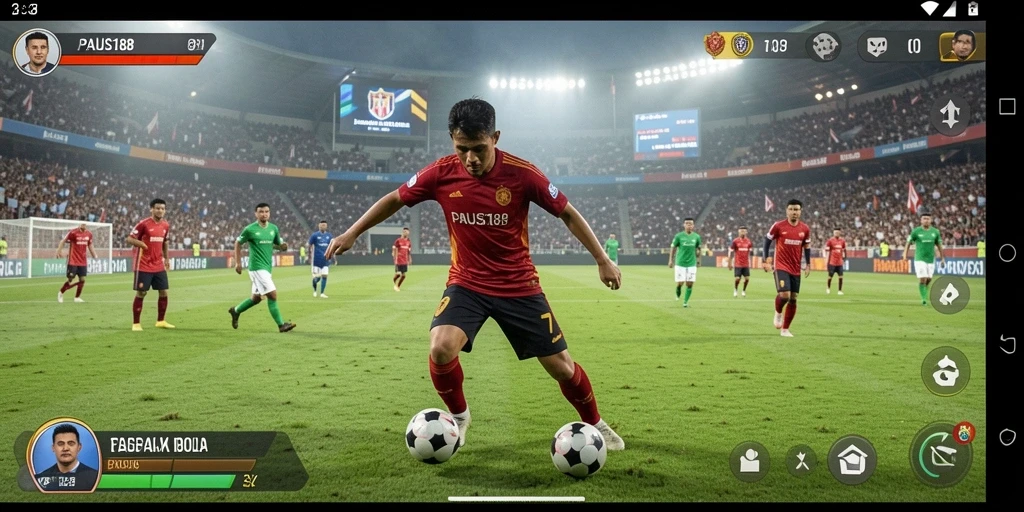 Tampilan gameplay <strong>PAUS188</strong> yang mendebarkan saat pertandingan sepak bola.