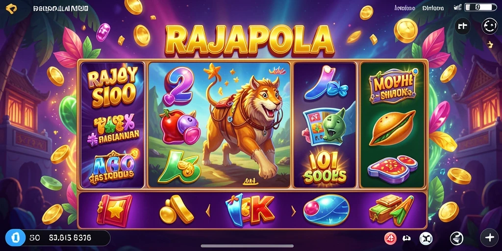 Screenshot RAJAPOLA menunjukkan menariknya gameplay permainan Slot.