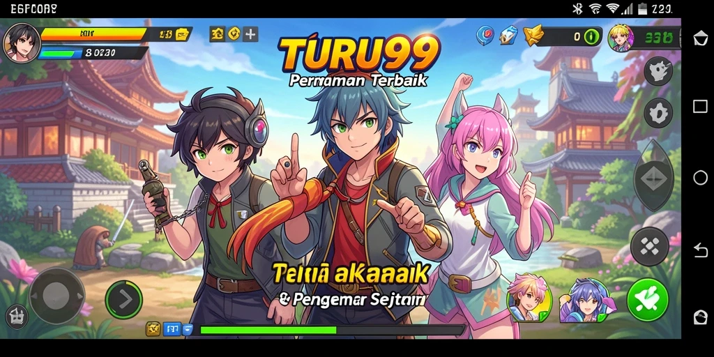 Tampilan gameplay TURU99 yang memukau dengan aksi karakter anime.